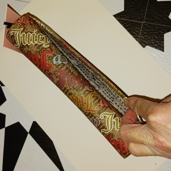 Juicy Couture Chestnut Chino Mult Glam Elongated Flap Wallet Accessories Vegan - Picture 7 of 16